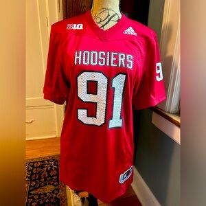 Indiana Hoosiers football jersey.